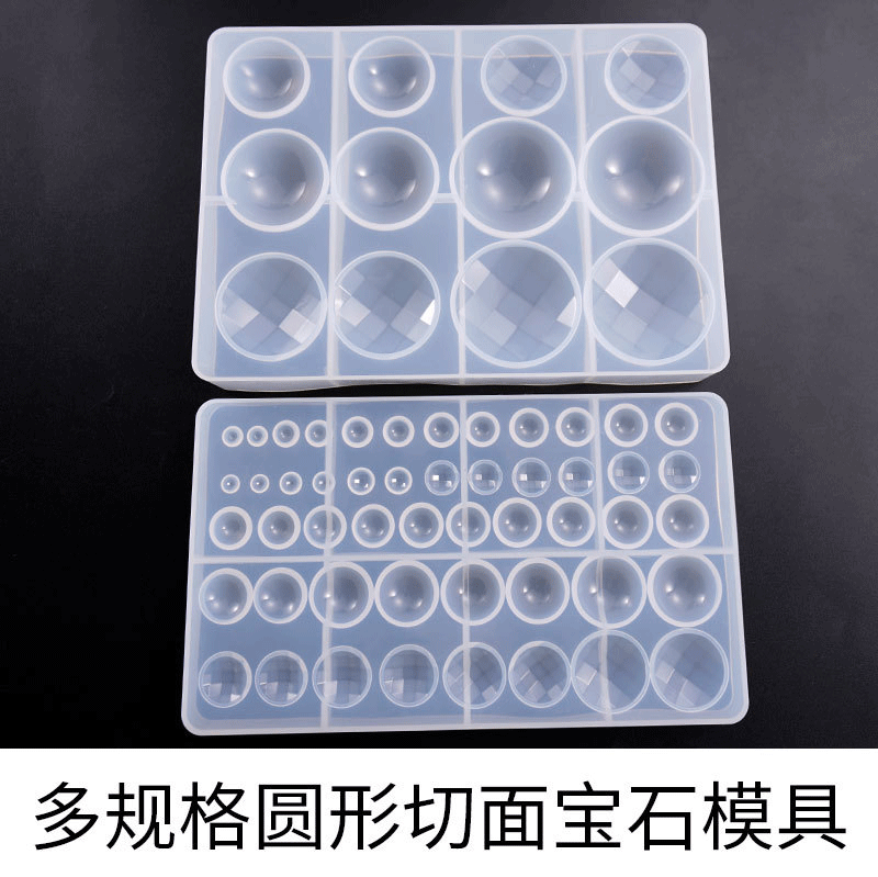 DIY Crystal Epoxy Silicone Mold Faceted Gemstone Round Oval Silicone Mold