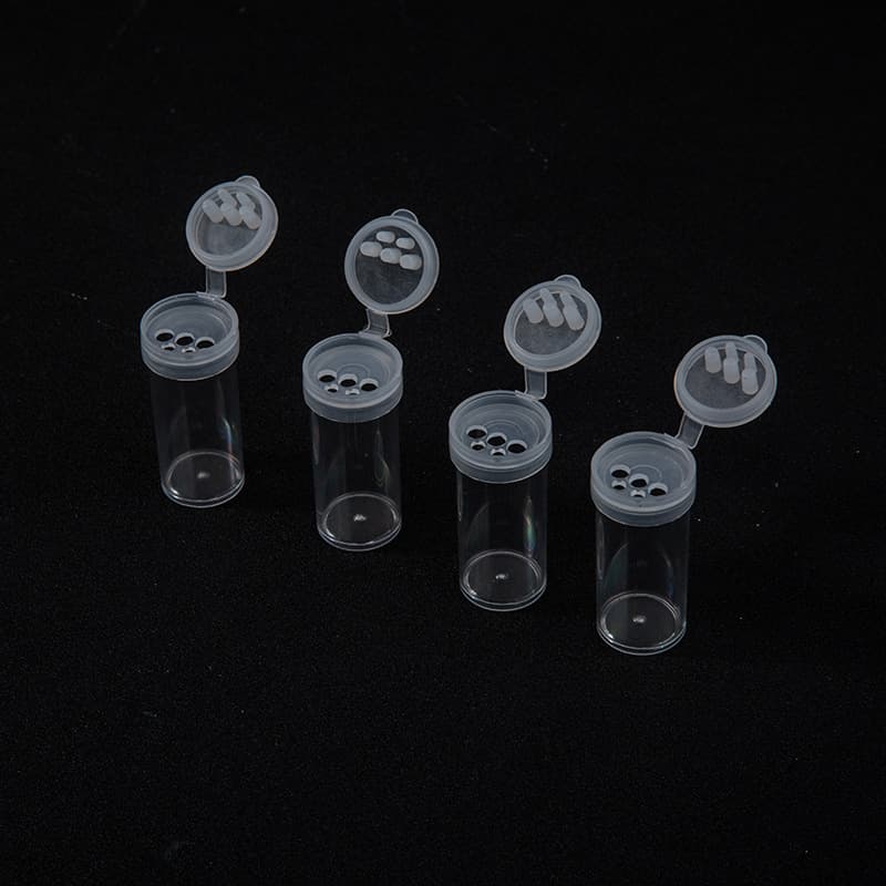 Factory direct supply of 5g 5-hole flip-top plastic bottles, glitter powder bottles, gold powder bottles, dry powder bottles, transparent injection bottles