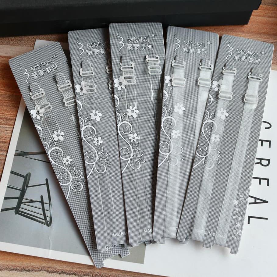 1cm high elastic transparent shoulder strap with metal buckle, 1cm wide invisible shoulder strap, factory direct wholesale.