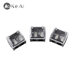 Factory Direct Transparent Lid Eyebrow Pencil Sharpener, Double Hole Pencil Sharpener Wholesale, Makeup Pencil Sharpener, No Broken Lead