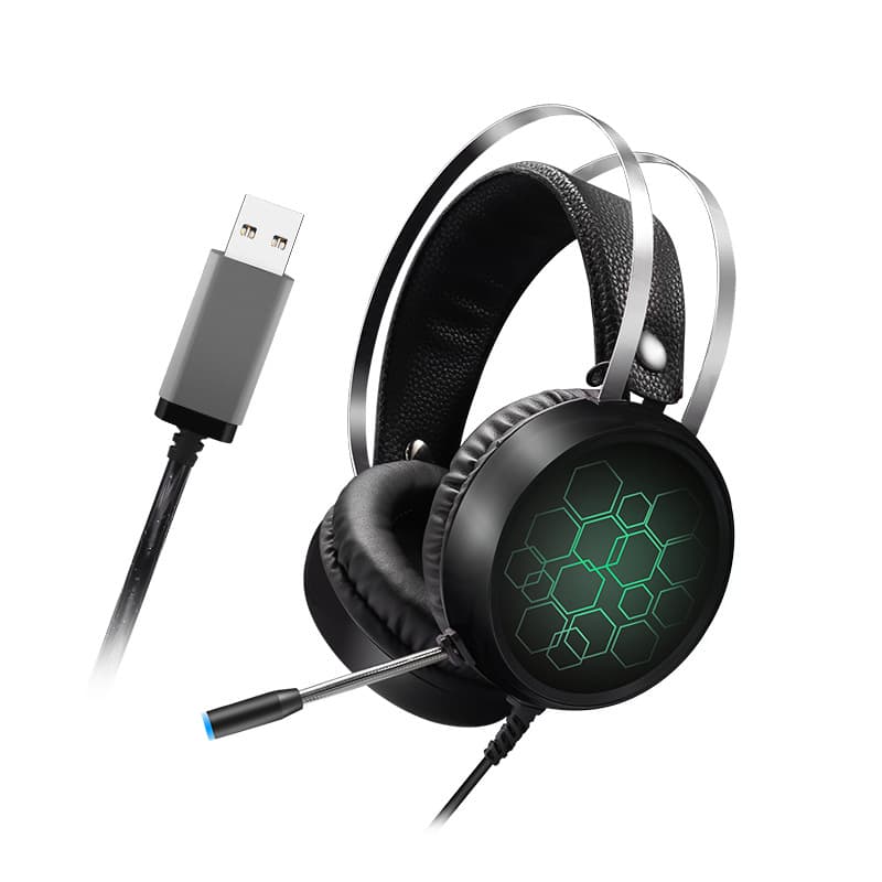 Tuner X1 USB 7.1 Gaming Headset Wired Over-Ear Esports PUBG Internet Cafe RGB Light Earphone