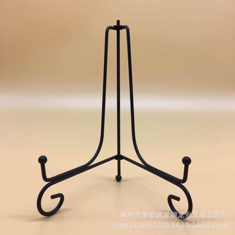 Iron Art Plate Holder Tea Cake Tray Display Stand Crafts Exhibition Rack Award Plaque Rack Home Decorative Item Base