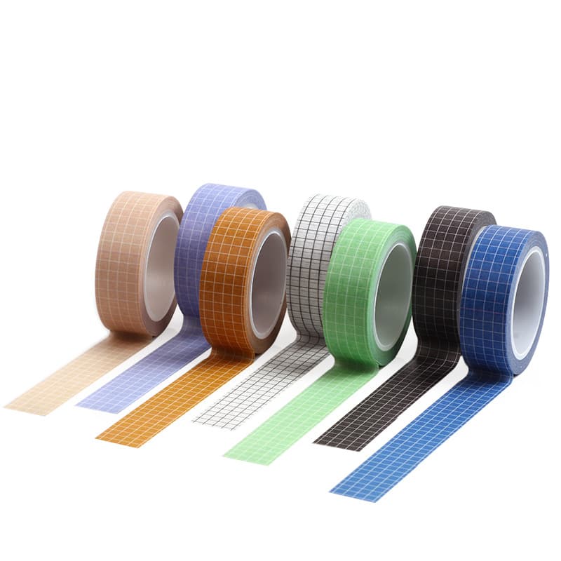 Washi Tape, Basic Style Solid Color Grid DIY Scrapbook Decoration Export Stickers