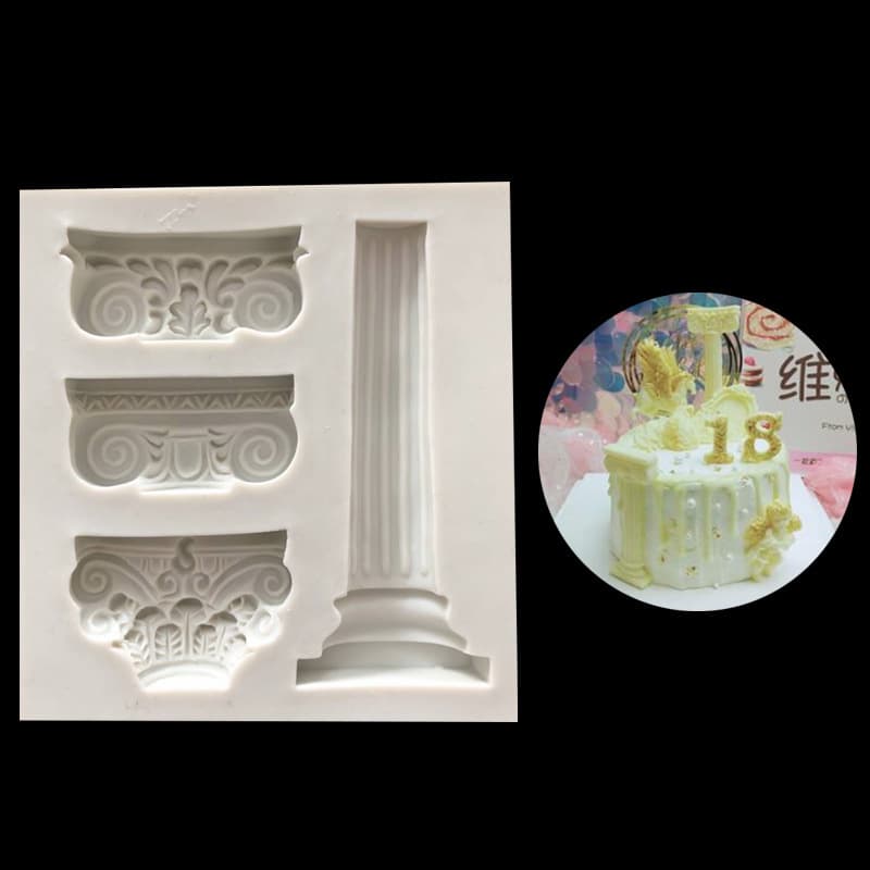 European Vintage Roman Column Fondant Cake Mold Silicone Chocolate Cake Mold Resin Decoration