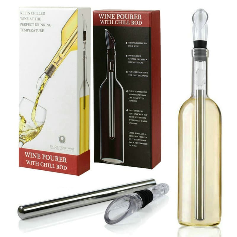 304 Stainless Steel Wine Ice Stick, Wine Pourer, Wine Cooler, Decanter, Ice Pops, Ice Cubes, Quick-Freezing Ice Cubes