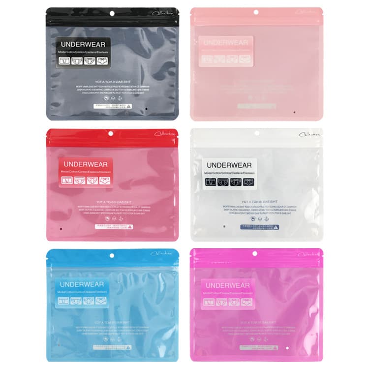 Universal briefs bag, high-end underwear packaging bag wholesale, unisex underwear bag with zipper and self-sealing function.