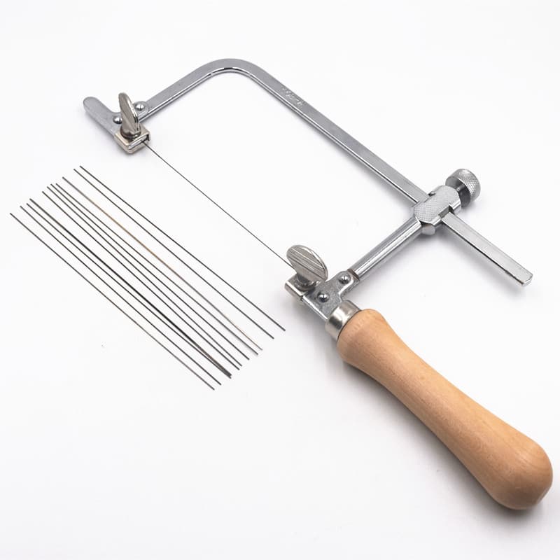 Gold and Silver Jewelry Adjustable Saw Bow Wooden Handle Coping Saw Bow DIY Jigsaw Bow U-Shaped Saw Bow Goldsmithing Tool