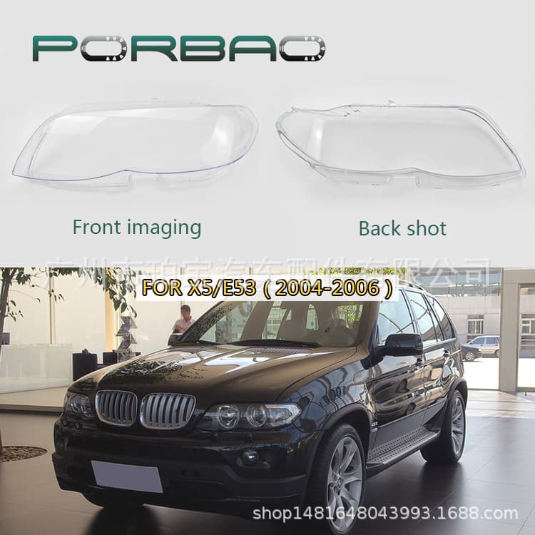 Compatible with BMW X5 Headlight Lens 04-07 Late Model E53 Front Headlight Lens Acrylic Glass Lens Cover