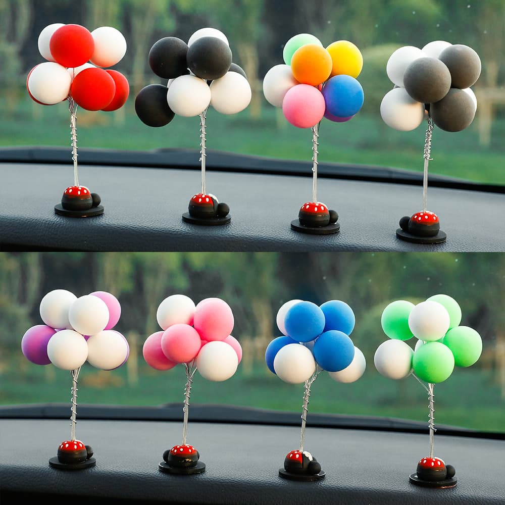 Creative Car Decorative Balloons Confession Design Table Top Automobile Decoration Colorful Balloon Plug-In Lightweight Clay