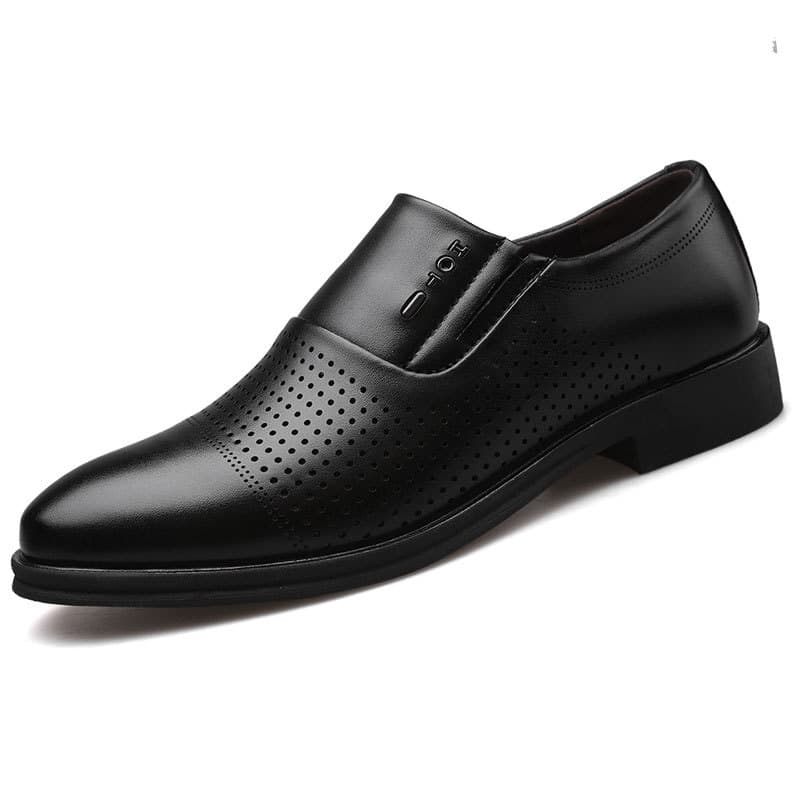 Men's Business Formal Leather Shoes Perforated Breathable Men's Shoes Hollow Casual Shoes Versatile Casual Shoes Drop Shipping