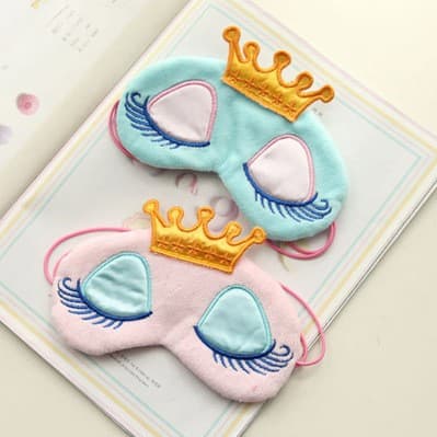 Crown Long Eyelash Sleeping Beauty Cartoon Cotton Sleep Mask Breathable Women's Eye Mask Frog Eye Mask Tissue