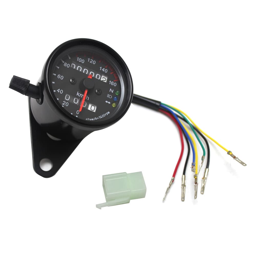 Motorcycle Retro Modified Small Meter / LED Two-Color 70 Retro Odometer Monkey Meter with Indicator Light