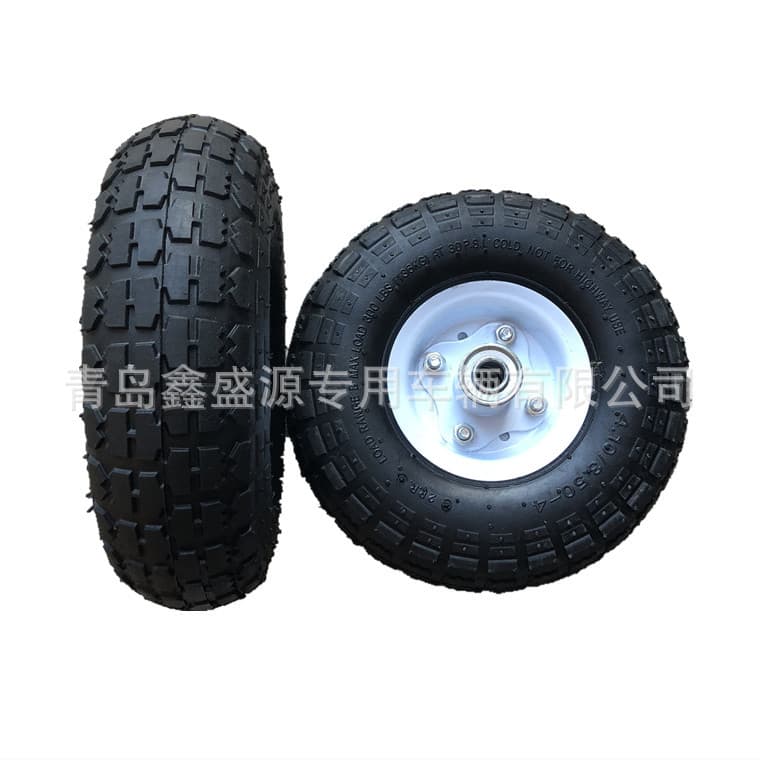 10-inch inflatable wheel 3.50-4 10*4.10/3.50-4 inflatable wheel 10-inch industrial and mining truck rubber inflatable wheel