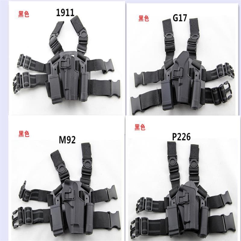 CQC Leg Strap Quick-Draw Holster Plastic Tactical Holster 1911/M9/G17/P226/USP Leg Rig Waist Bag