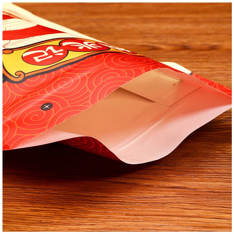 Peanut brittle self-sealing packaging bags, tea and dried fruit stand-up sealing bags (customizable), eight-side seal food bags.