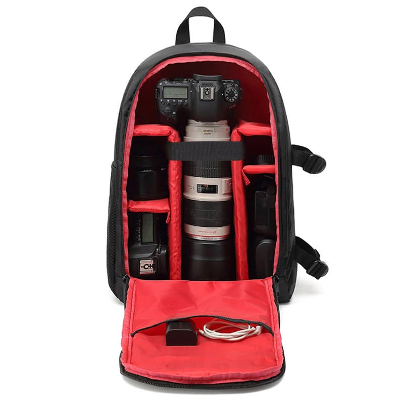 Unisex Waterproof Photography Backpack Outdoor DSLR Camera Bag Shockproof Wear-resistant Nylon Shoulder Camera Backpack