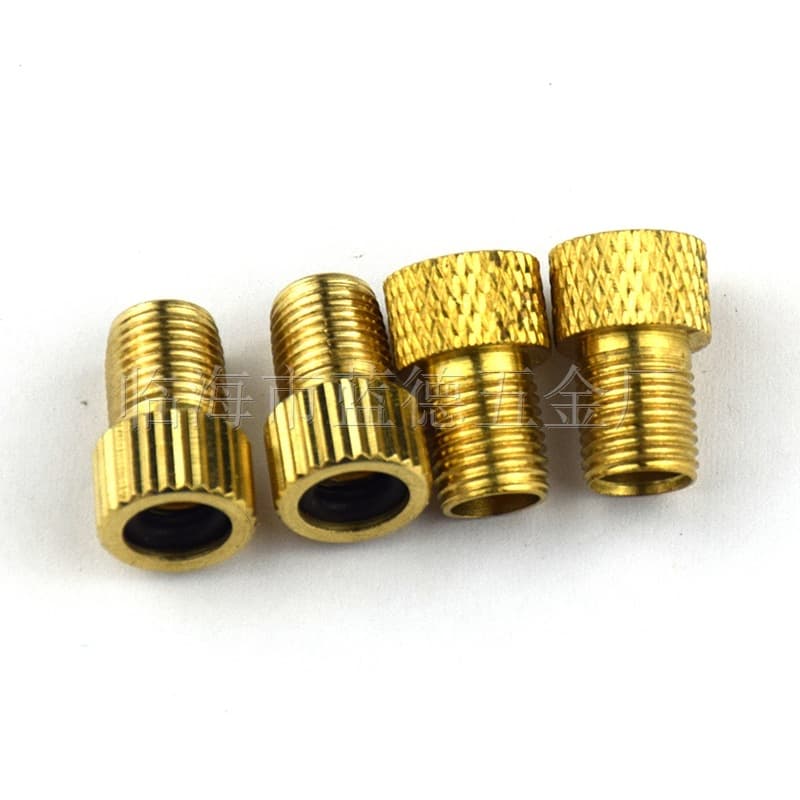 Bicycle valve conversion head, French to beautiful, French mouth to beautiful mouth, valve conversion mouth, copper straight pattern, mesh pattern