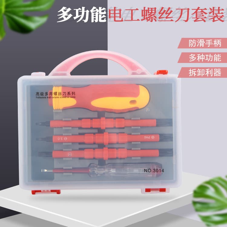 Cross-border WEEKS 11-in-1 Vanadium Steel Electrician Dual-Purpose Screwdriver Set with Voltage Tester
