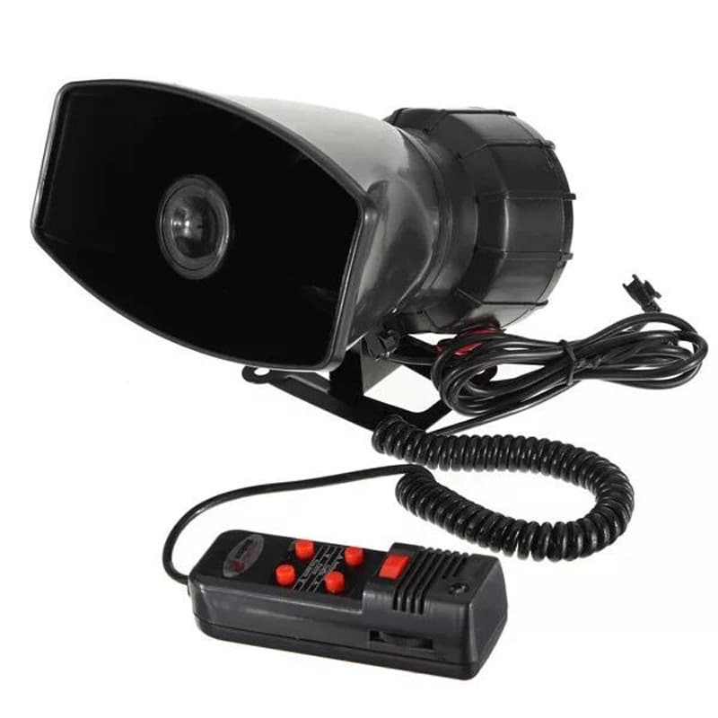 Car Motorcycle Vehicle-Mounted 12V High-Power 60W High-Score Shell Five-Tone Alarm Waterproof Propaganda Loudspeaker