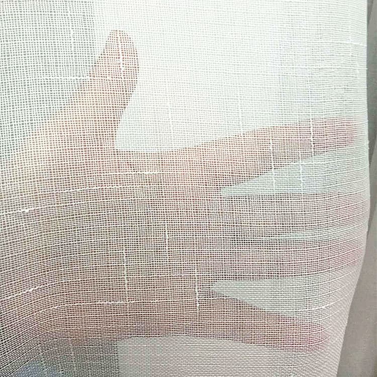 Cross-textured linen gauze curtain fabric, white linen material, pure white, original export surplus from Keqiao Shaoxing, curtain wholesale