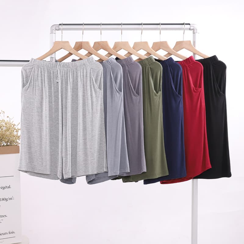 Plus Size Men's Summer Modal Thin Home Sleep Shorts, Sports Casual Shorts, Fits Up to 240 lbs, 5-Point Length