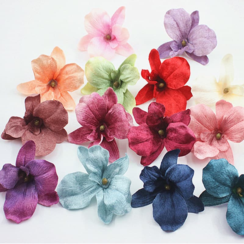 Wholesale Factory Direct Simulation Orchids DIY Handmade Material Wreath Wedding Decoration Flowers Artificial Fake Flowers
