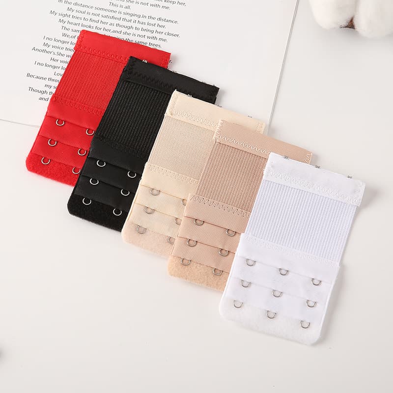 Bra Extender with Elastic, 3-Row 3-Hook Bra Extension Clasp, Bra Strap Extender Back Closure