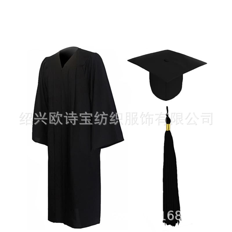 Wholesale university graduation gown set direct supply, professional graduation gown manufacturer, supports logo printing