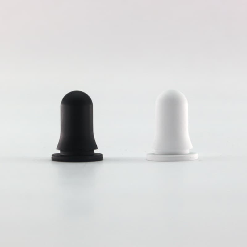 Nitrile rubber head factory direct supply, 22-thread matte black/white glass bottle essential oil bottle cosmetic dropper head