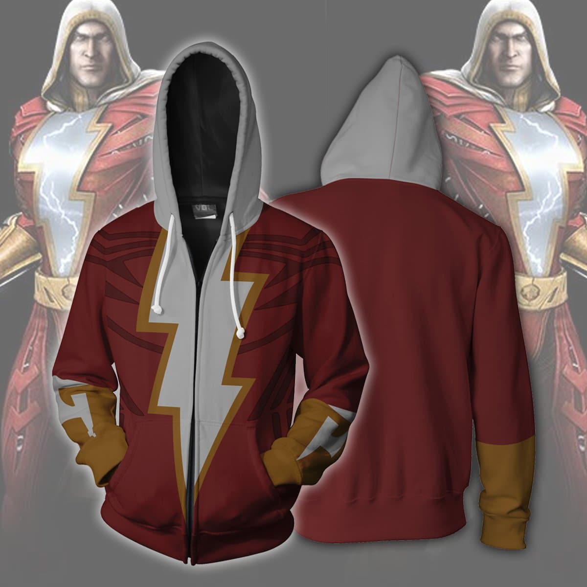 Marvel Billy Batson Animation Peripheral 3D Digital Print Sweater Cardigan Hoodie Cosplay
