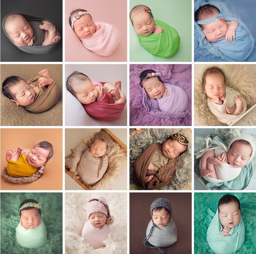 Newborn Photography Wrap Photo Shoot Elastic Cloth Milk Silk Wrap Photo Props New Baby Wrap Sheet