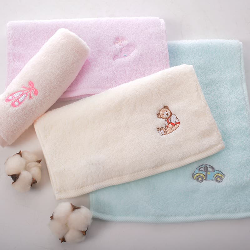 Scarecrow Four-Season Pure Cotton Children's Towel Small Towel Wholesale Kids Cotton Candy Embroidered Kindergarten Baby Soft Face Towel