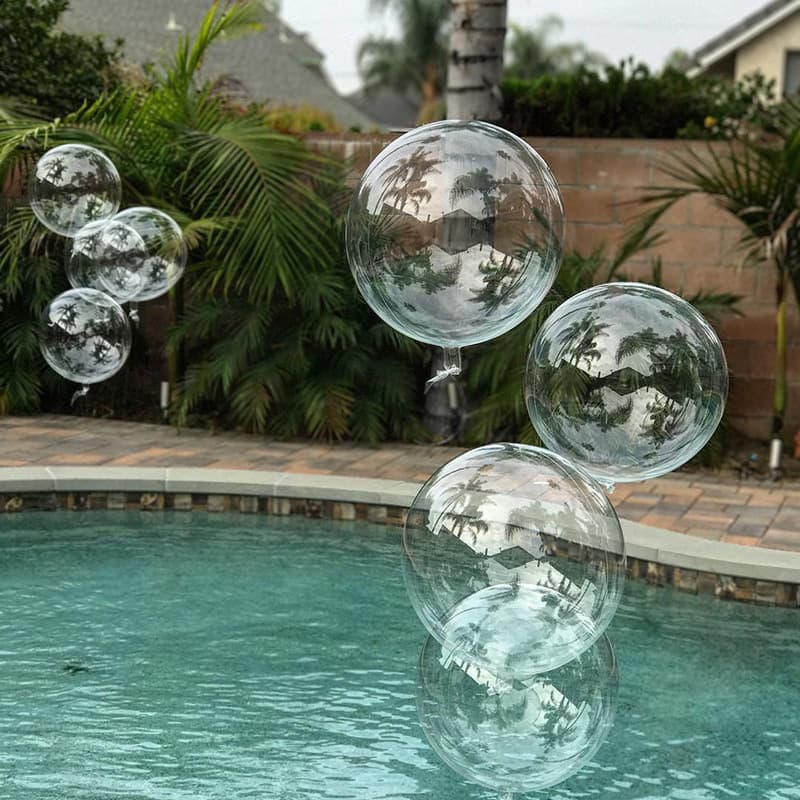 Internet celebrity transparent wave balloon 8 inches - 36 inches perfect round seamless wave ball wedding birthday decoration push small gift