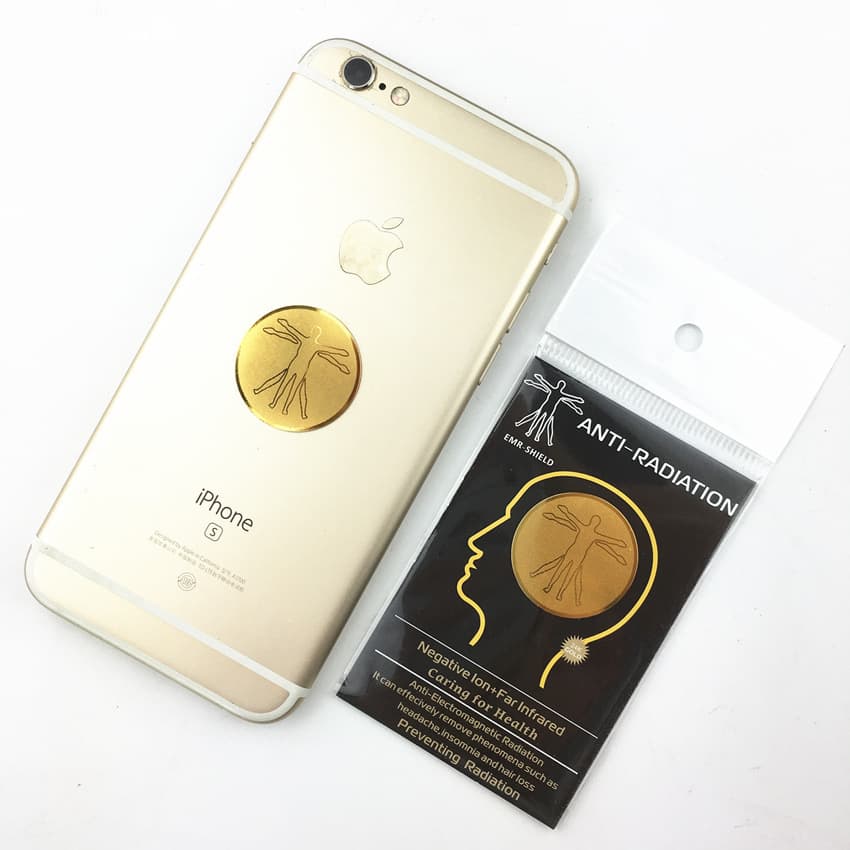 Amazon 24K Metal Dual Figure Round Anti-radiation Energy Mobile Sticker, EMR Phone Patch Factory Stock Wholesale