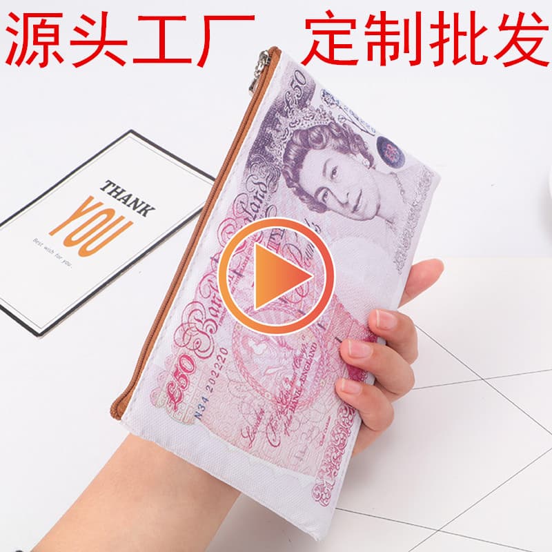 New mobile phone bag creative printed canvas long large capacity cosmetic bag clutch bag wallet pencil bag ready for sale