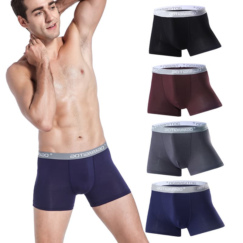 Summer Modal Men's Underwear Mid-Rise Briefs Shorts Youth Comfortable Breathable Sports Flat Briefs