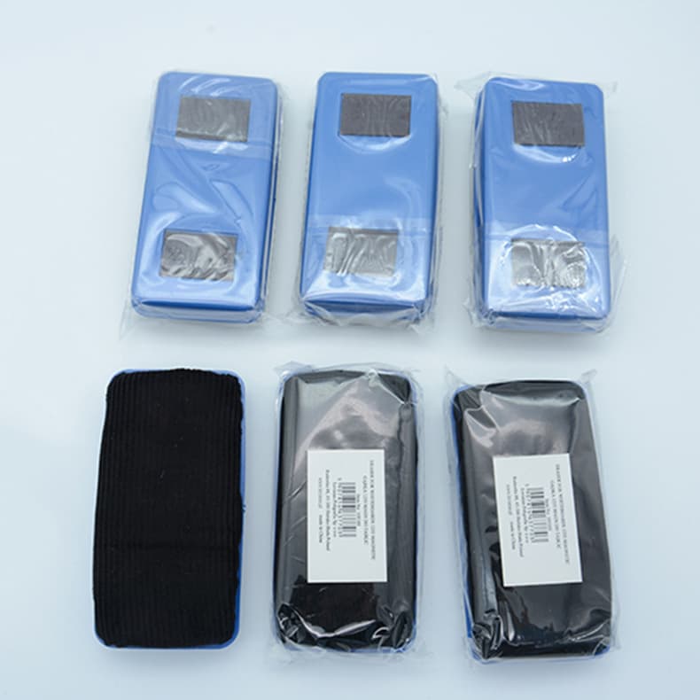 Wholesale Blue Shell Black Cloth OPP Medium Pack Board Eraser Office Stationery Creative Magnetic Blackboard Eraser Whiteboard Eraser Chalk Eraser