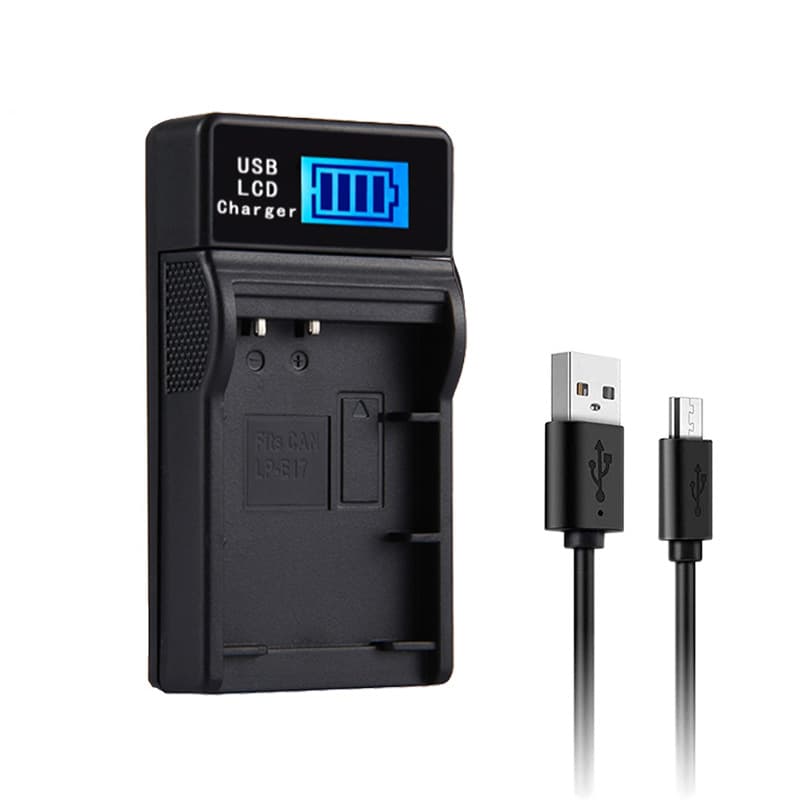 LCD Digital Camera Battery LP-E17 Charger USB Slim Charger for Canon LPE17 Cradle Charger