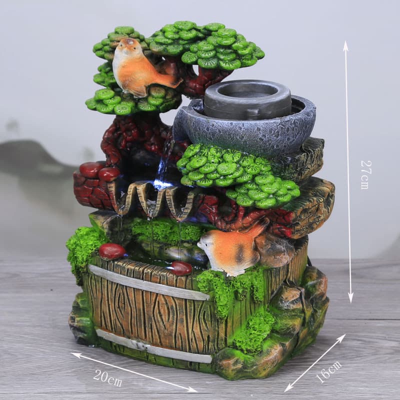 New Small Living Room Rockery Water Fountain Wealth Decoration Home Decor Office Feng Shui Wheel Gift