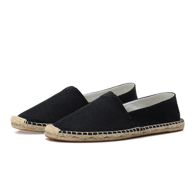 Summer Linen Shoes for Men, Handmade Woven Hemp Sole Fisherman Shoes, Slip-On Canvas Shoes, Support Single Piece Shipping