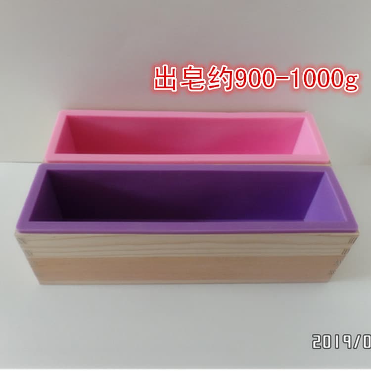Handmade Soap Mold Rectangular Silicone Mold + Wooden Box 2-in-1 Toast Silicone Mold Yields Approx. 900g In Stock
