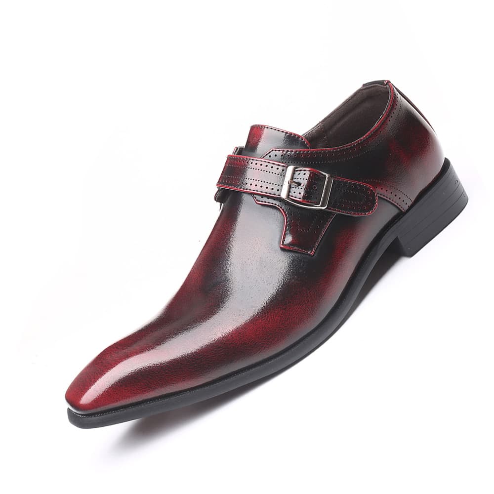 Business Casual Men's Leather Shoes Spring 2023 Formal Dress Shoes Square Toe Large Size Rubber Outsole Breathable Slip-On