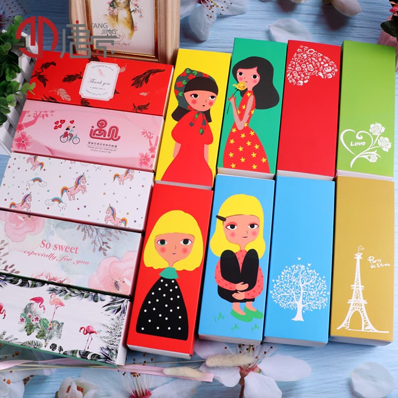 Cute girl macaron box 50g moon cake box universal cake packaging box pastry biscuits chocolate box