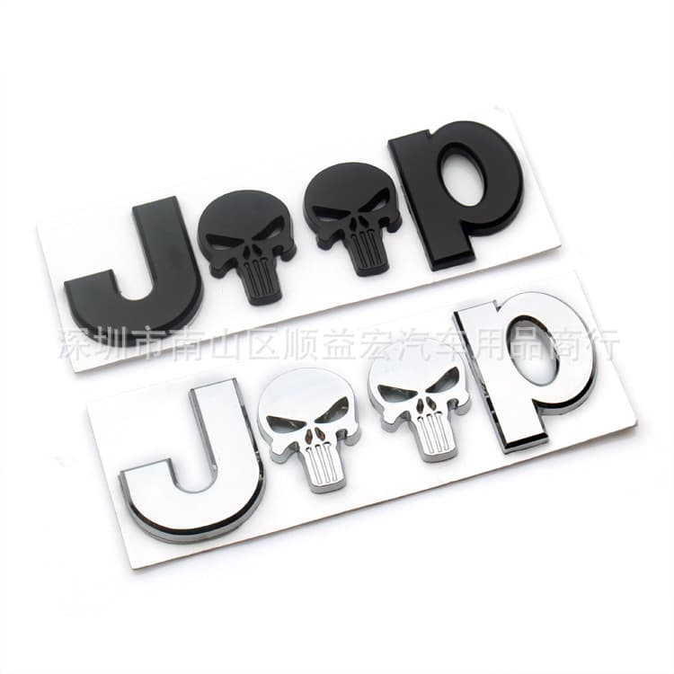 JEEP Emblem for Wrangler Grand Cherokee Compass Modified Rear Badge Body Sticker Skull Decal