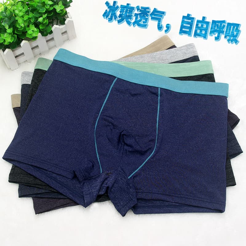 Men's Ice Silk Underwear Men's Underwear Nylon Solid Color U-Shaped Pouch Breathable Wholesale