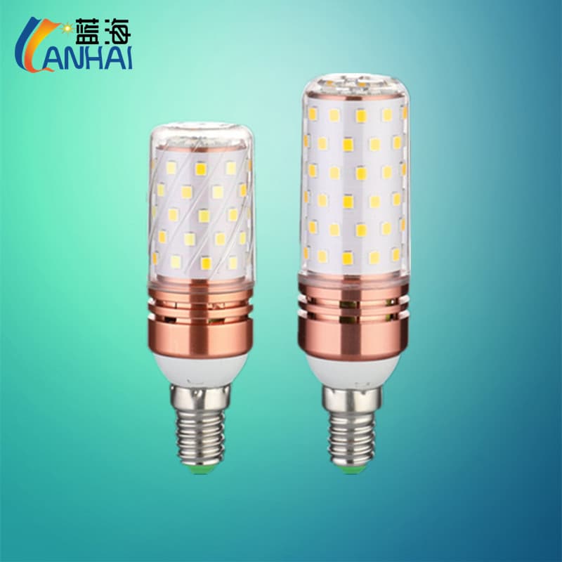 LED Bulb Guangtouqiang for Home Use 12W/16W Corn Light E12 Screw Base Smart Three-Color Changing Candle Chandelier Ultra-Bright