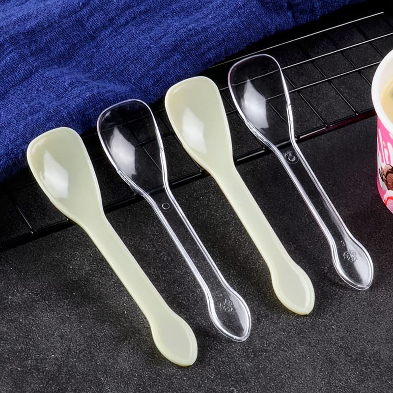 Disposable Clear Plastic Ice Cream Spoon, Dessert Spoon, Jelly Spoon, 5000 Pieces Wholesale