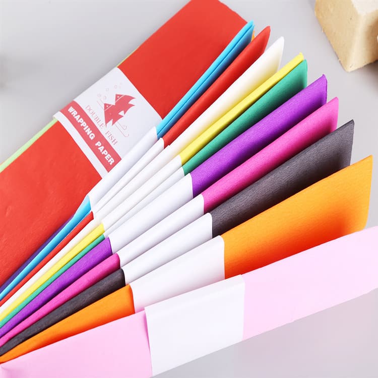Factory Supply Colored Crepe Paper Dried Flowers Hand Crinkle Paper Stretch Paper Handmade Flower Paper Wholesale Origami