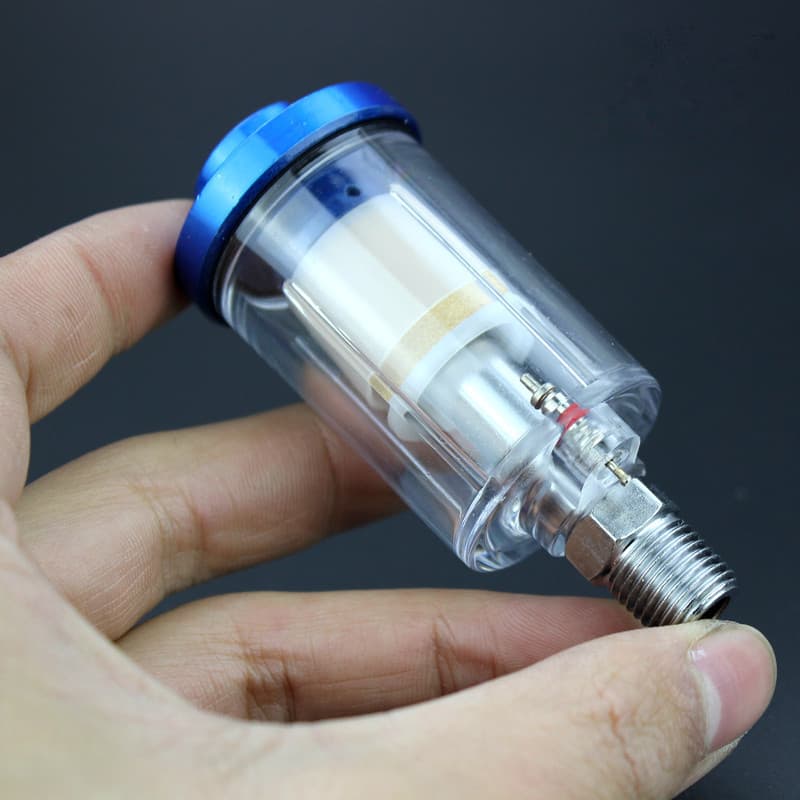 Mini Gun End Filter, Small Gun End Blue Oil-Water Separator, Pneumatic Water Filter with Copper Core