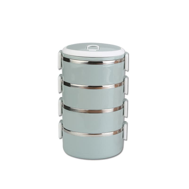 Factory Wholesale Stainless Steel Lunch Box Round Multi-Layer Bento Box for Students Thickened Sealed Insulated Lunch Box